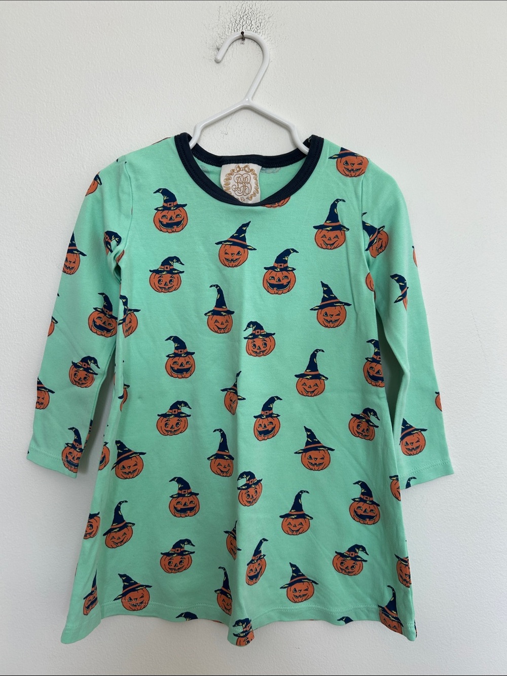 TBBC Green Pumpkin Halloween Polly Play Dress Size 4T EUC